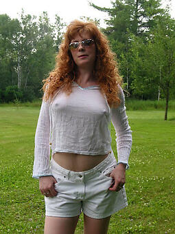 hot despondent redhead mom stripping